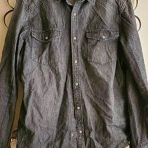 Goodfellow washout black denim polo